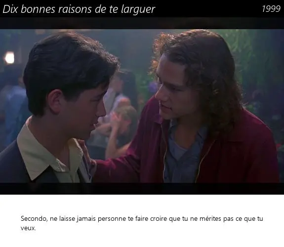 Vignette : Dix bonnes raisons de te larguer